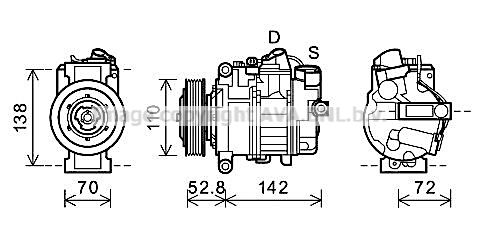 BWAK415 AVA QUALITY COOLING Компрессор, кондиционер