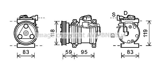 KAK200 AVA QUALITY COOLING Компрессор, кондиционер