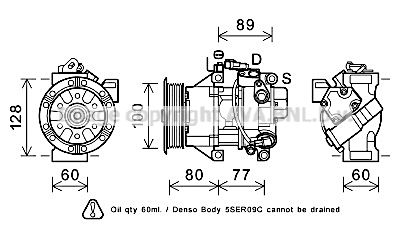 TOAK618 AVA QUALITY COOLING Компрессор, кондиционер