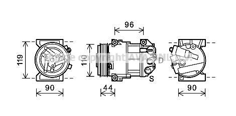 ALAK125 AVA QUALITY COOLING Компрессор, кондиционер