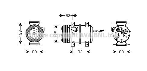 VOAK120 AVA QUALITY COOLING Компрессор, кондиционер