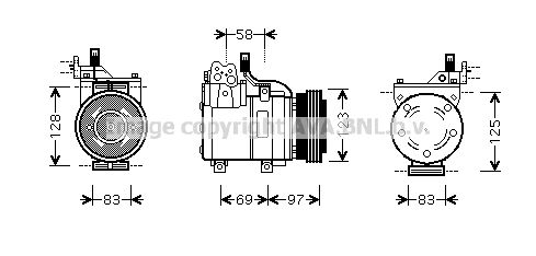 HYK198 AVA QUALITY COOLING Компрессор, кондиционер