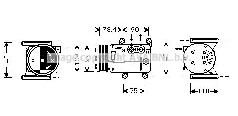 JRAK025 AVA QUALITY COOLING Компрессор, кондиционер