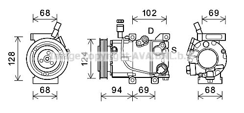 HYK442 AVA QUALITY COOLING Компрессор, кондиционер