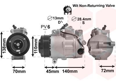 3000K568 VAN WEZEL Компрессор, кондиционер