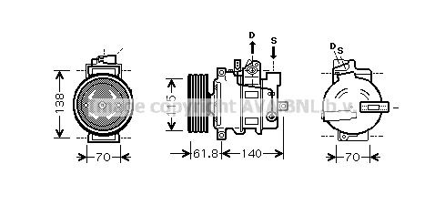 AIAK263 AVA QUALITY COOLING Компрессор, кондиционер