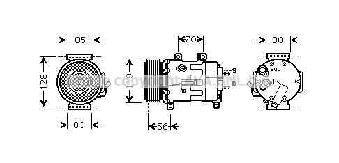 CNAK250 AVA QUALITY COOLING Компрессор, кондиционер