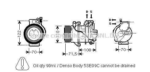 MCAK008 AVA QUALITY COOLING Компрессор, кондиционер