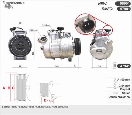 98901 AHE Компрессор, кондиционер