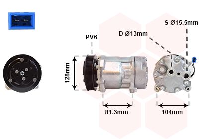 5800K164 VAN WEZEL Компрессор, кондиционер