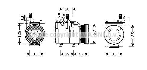 HYAK093 AVA QUALITY COOLING Компрессор, кондиционер