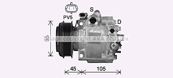 OLK734 AVA QUALITY COOLING Компрессор, кондиционер