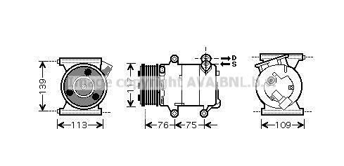 AUAK185 AVA QUALITY COOLING Компрессор, кондиционер