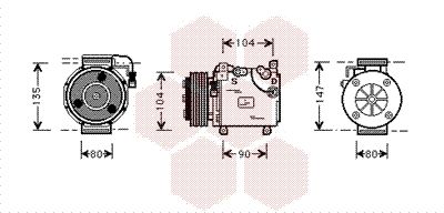 3200K037 VAN WEZEL Компрессор, кондиционер