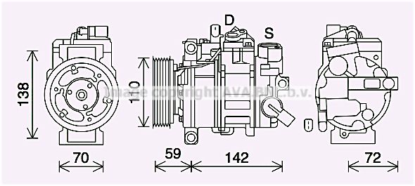 AIK411 AVA QUALITY COOLING Компрессор, кондиционер