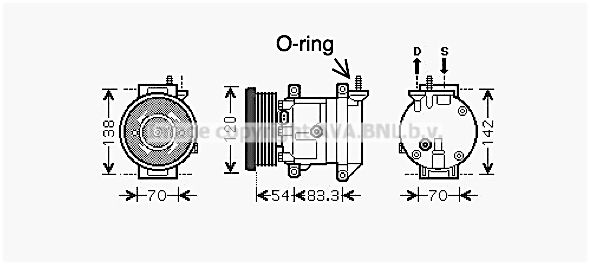 DWAK071 AVA QUALITY COOLING Компрессор, кондиционер