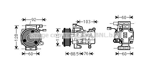 MZK251 AVA QUALITY COOLING Компрессор, кондиционер