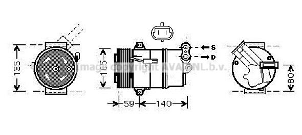 OLK437 AVA QUALITY COOLING Компрессор, кондиционер