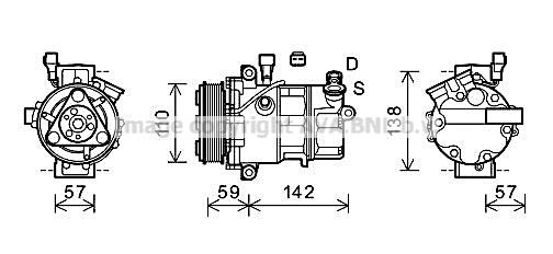 ALAK127 AVA QUALITY COOLING Компрессор, кондиционер