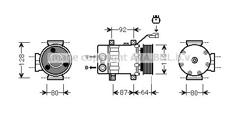 JEAK047 AVA QUALITY COOLING Компрессор, кондиционер