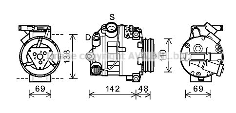 BWAK443 AVA QUALITY COOLING Компрессор, кондиционер