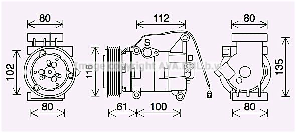 MZAK290 AVA QUALITY COOLING Компрессор, кондиционер