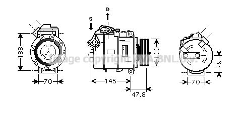 BWK331 AVA QUALITY COOLING Компрессор, кондиционер