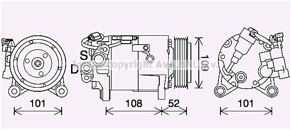 BWK566 AVA QUALITY COOLING Компрессор, кондиционер