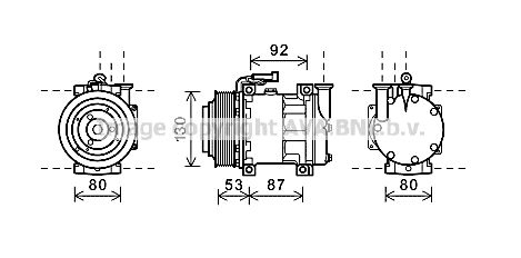 ALK122 AVA QUALITY COOLING Компрессор, кондиционер