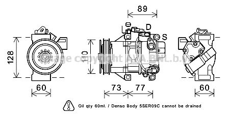 TOK629 AVA QUALITY COOLING Компрессор, кондиционер