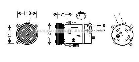 OLAK276 AVA QUALITY COOLING Компрессор, кондиционер