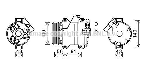 SZAK121 AVA QUALITY COOLING Компрессор, кондиционер