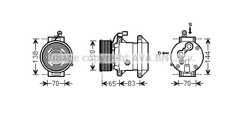 DWK095 AVA QUALITY COOLING Компрессор, кондиционер