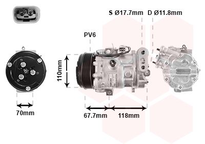 1700K384 VAN WEZEL Компрессор, кондиционер