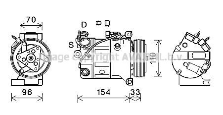 VOAK183 AVA QUALITY COOLING Компрессор, кондиционер