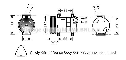 FTAK088 AVA QUALITY COOLING Компрессор, кондиционер