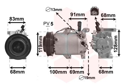 8300K144 VAN WEZEL Компрессор, кондиционер