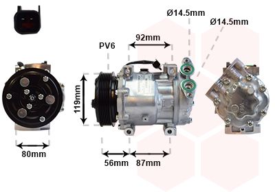 1800K431 VAN WEZEL Компрессор, кондиционер