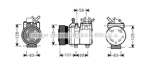 HYK166 AVA QUALITY COOLING Компрессор, кондиционер