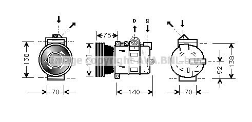 AUAK043 AVA QUALITY COOLING Компрессор, кондиционер