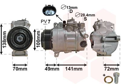 3000K560 VAN WEZEL Компрессор, кондиционер