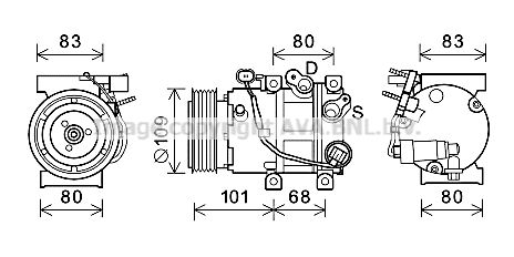 HYK405 AVA QUALITY COOLING Компрессор, кондиционер