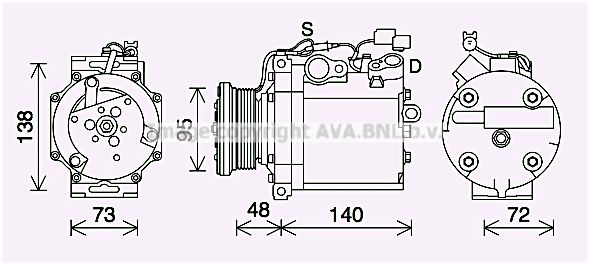 MTAK267 AVA QUALITY COOLING Компрессор, кондиционер