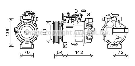 BWK551 AVA QUALITY COOLING Компрессор, кондиционер