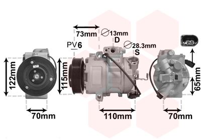 7600K018 VAN WEZEL Компрессор, кондиционер