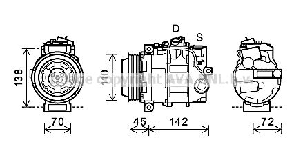 MSK586 PRASCO Компрессор, кондиционер