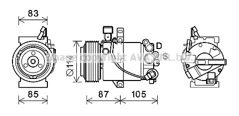 HYK355 AVA QUALITY COOLING Компрессор, кондиционер