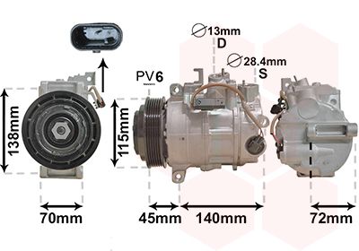 3000K710 VAN WEZEL Компрессор, кондиционер