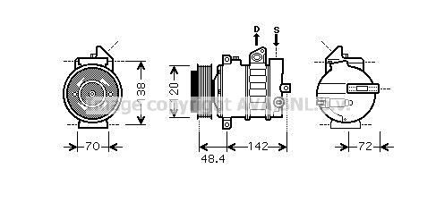 MSAK437 AVA QUALITY COOLING Компрессор, кондиционер