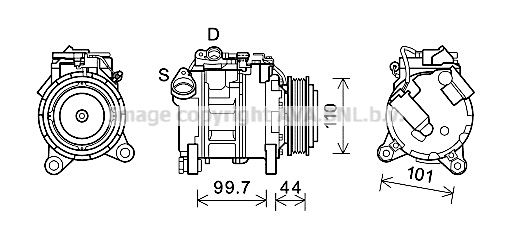 BWAK493 AVA QUALITY COOLING Компрессор, кондиционер